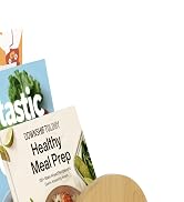 Deefielly Bamboo Cook Book Organizer, Desktop Bookshelf, Convenient Book Stand, 4-Slot Recipe Hol...