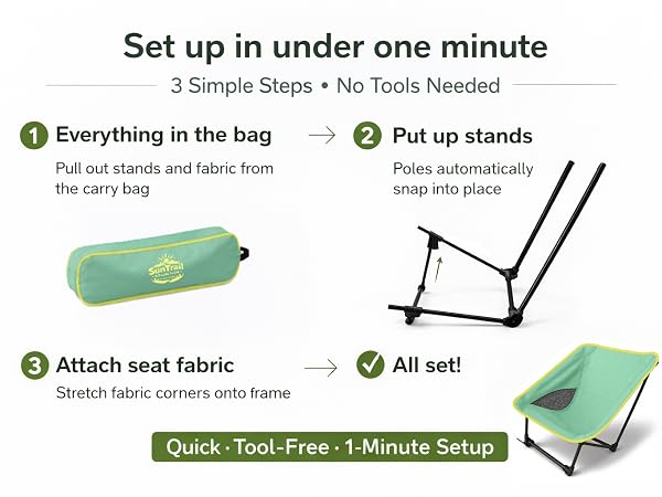 camp chair portable compact travel folding outdoor lightweight hiking festival sports backpacking