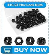 Yinpecly 50Pcs #10-24 Nylon Insert Hex Lock Nuts 304 Stainless Steel Locknuts Self-Locking Nut, S...
