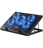 Kootek Laptop Cooling Pad 12"-17" Cooler Pad Chill Mat 5 Quiet Fans LED Lights and 2 USB 2.0 Port...