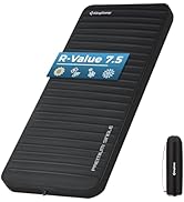 KingCamp PREMIUM SINGLE Self Inflating Sleeping Pad, 7.5 R-Value Air & Foam Camping Mattress, 3" ...