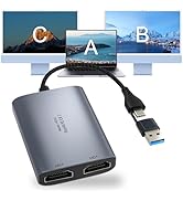 USB C to Dual HDMI Adapter, 1080P 60Hz Multi-Monitor Splitter for MacBook/PC/Laptop - USB-A/USB-C...