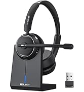 Waxop Wireless Headset with Mic for Work, Bluetooth Headset with Microphone Noise Cancelling & Mu...