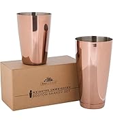A Bar Above Antique Copper Boston Shakers - Two-Piece Professional Cocktail Shakers Weighted & Un...