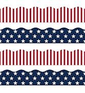 Whaline 69Ft 4th of July Bulletin Board Borders 60 Sheet Patriotic Stars Stripes Trim Border Stic...