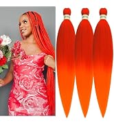 Red Orange Braiding Hair Pre stretched Kanekalon Synthetic Braiding Hair Extensions for Braids