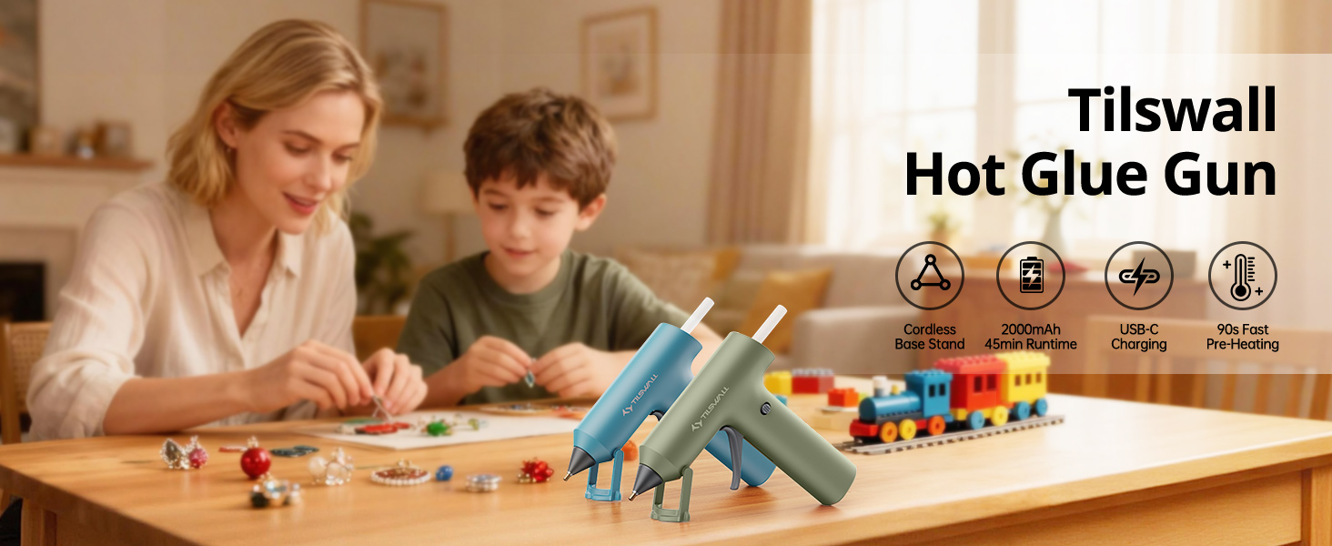 Tilswall Cordless Hot Glue Gun
