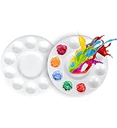 Round Paint Tray Palettes, FANDAMEI Plastic Paint Tray Palette, Paint Palettes Paint Pallets with...