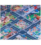 Kids Carpet Playmat Rug, Car Mat for Kids Toy Cars, City Life Educational Road Traffic Carpet Mul...
