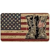 Artoid Mode American Flag Freedom Veteran Military Boots Doormat, 4th of July Memorial Day Patrio...