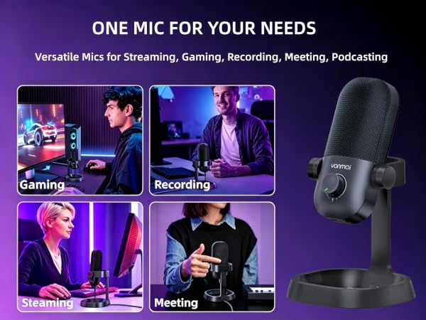 Multipurpose USB microphone ideal for daily voice work and entertainment activities