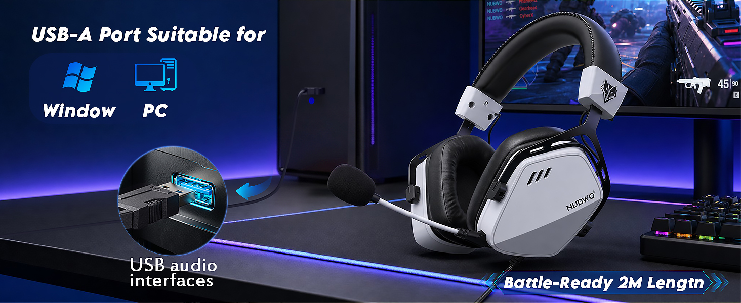 Wired PC gaming headset