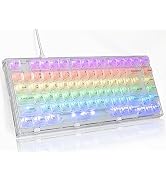 ZDawnn 80% Transparent Mechanical Gaming Keyboard with Hot Swappable Gasket. RGB Backlit Compact ...