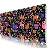 DINKY Desk Mat, Leather Keyboard and Mouse Pad for Desk, Black Office Desk Pad for Girls, Non-Sli...