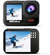 Camlance 4K60FPS Action Camera Waterproof, 15M Bare Underwater Camera with 64GB Card, 8X Zoom Tou...