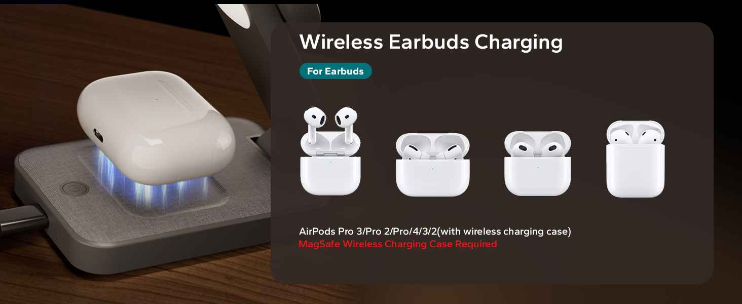 foldable wireless phone and watch charger station for iphone apple magsafe