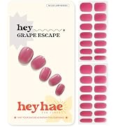Heyhae Semi Cured Gel Nail Strips | No LED Lamp Needed | Summer, Solid, Red | Easy Apply & Remove...
