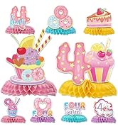 Four Ever Sweet Centerpiece for Tables - 9PCS Four Ever Sweet Birthday Decorations Girl Donut The...