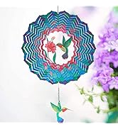 Wind Spinners Hanging 3D Metal Garden Wind Sculptures 12 inch Outdoor Garden Wind Catcher Magical...