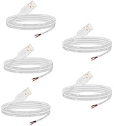 shibagoods USB 2.0 Male 2Pin Pigtail Cable 3.28ft, 24AWG 1M, 2A 5V Type A USB Extension Cable, DI...