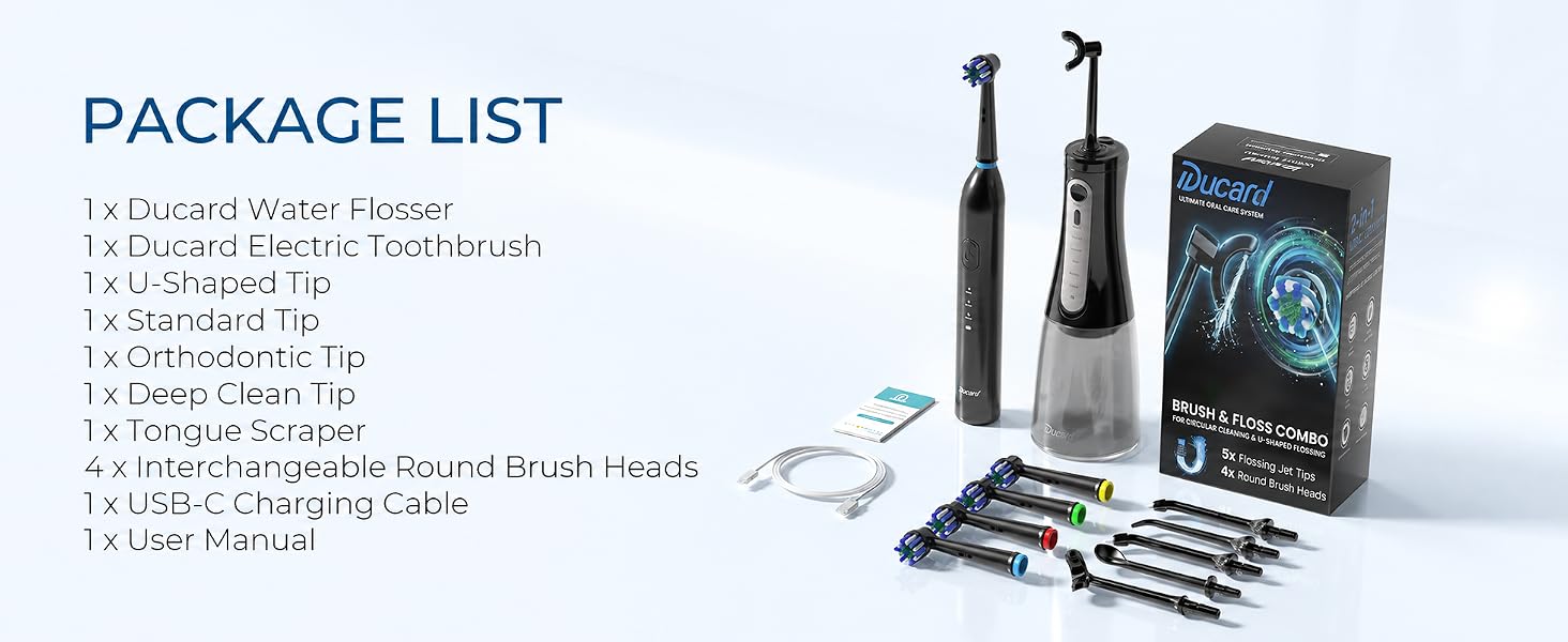 toothbrush with water flosser