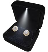 GBYAN Velvet Earring Box with LED Light, Stud Earring Gift Box Jewelry Display Case for Proposal,...
