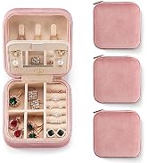 ZPROW Plush Velvet Travel Jewelry Case, Travel Jewelry Organizer, Jewelry Travel Case