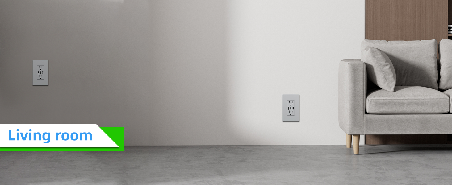 wall receptacle with usb ports
