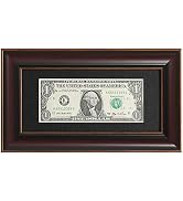 ELSKER&HOME Dollar Bill Frame with Black Matting, Easel Stand and Wall Hanger Included (1 Pack)