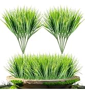 MAQIHAN 10 Artificial Grass Plant Outdoors - Faux Grass Fake Wheat Grass Decor Artificial UV Resi...