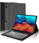 Keyboard Case for Samsung Galaxy Tab S9 Ultra 2023 / S8 Ultra 2022 14.6 inch, Smart Folio Cover w...