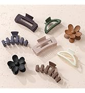 8PCS Hair Clips for Women, Flower Claw Clips for Thick Hair, Non-Slip Hair Accessories with Multi...