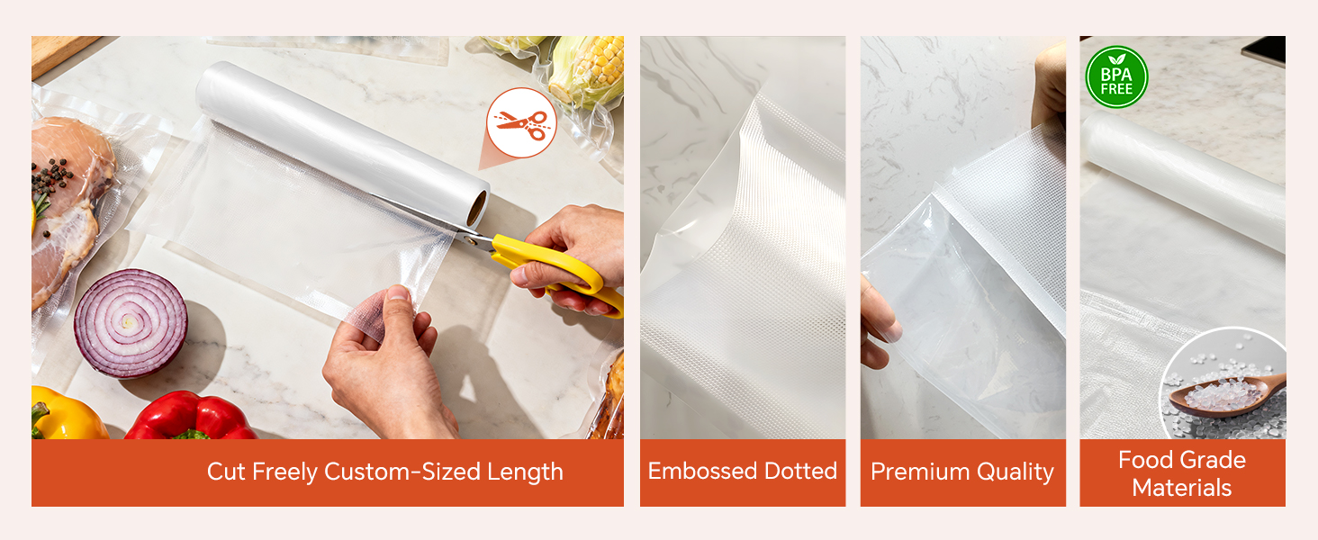 Custom Size Food Saver Bags Rolls