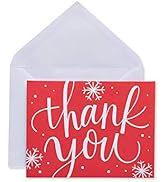 American Greetings Holiday Thank You Cards and Envelopes, Red Snowflake (25-Count)
