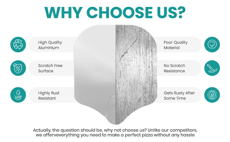 scratchless aluminum pizza peel and cutter