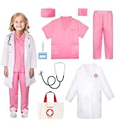 Meland Doctor Costume for Girls - Doctor Dress Up with Coat for Girl Age 3-10 Year Old, Costume f...