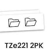 Brother Genuine P-touch TZe221 2PK Label Tapes in cardboard pack: Black on White 9mm