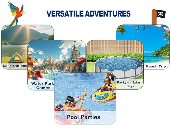 pool floats kids pool toys for toddlers 3-5 4-8 swimming floaties water gun inflatables pirate ship
