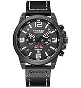 FANMIS Mens Sport Military Analog Quartz Watch Classic Chronograph Sandwich Dial Business Dress W...