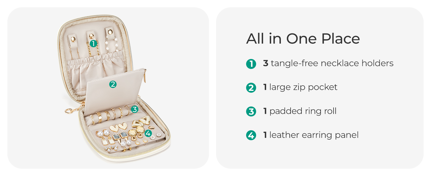 BAGSMART Jewelry Organizers and Storage Earings Holder Organizer for Women Necklace Holder