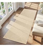 Findosom Washable Runner Rug 2x6, Geometric High-Low Textured Non Slip Hallway Runner Rug with Ru...