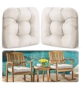 MAGIC ELEPHANT Outdoor Chair Cushions Set of 2, Memory Foam Seat Cushion Pads for Wicker Chair an...