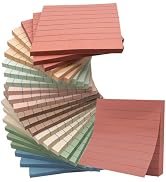 24 Pack Lined Sticky Notes 3x3 in Post Ruled Stickies Super Sticking Power Memo Pads, Vintage Col...