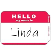 C-Line Pressure Sensitive Peel and Stick Badges, Hello My Name Is, Red, 3.5 x 2.25 Inches, 100 pe...