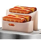 12pcs non-stick toaster bags reusable – 6.7"x7.5" grilled cheese bags, heat-resistant, easy to clean