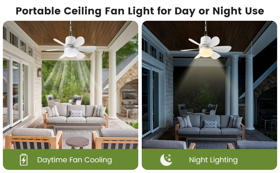 Roodike Rechargeable small ceiling fan light RD-6C