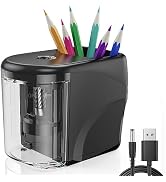 Electric Pencil Sharpener Heavy-Duty Helical Blade Sharpener USB/Battery Operated for No.2/ (6-8m...