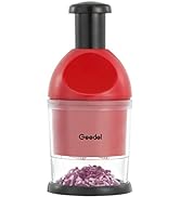 Geedel Food Chopper, Easy to Clean Manual Hand Vegetable Chopper Dicer, Dishwasher Safe Slap Onio...