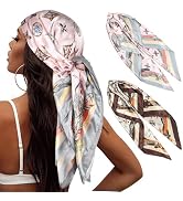 MaopaoBeauty 2PCS Head Scarf for Women's Hair 35" Square Head Scarf
