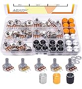 Taiss 60PCS Potentiometer Kit B5K 10K 20K 50K 100K Ohm Linear Taper Rotary Audio B Type Potentiom...